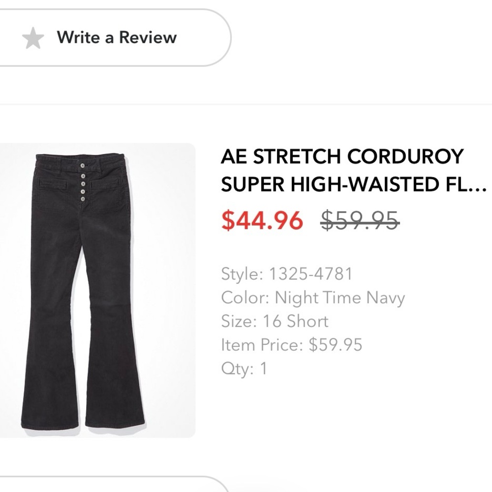 AE Stretch Corduroy Super High-waisted Flare
